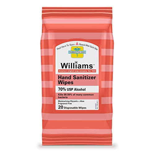 Hand Sanitizer Wipes by Williams, Antibacterial, Kills 99.99% of Common Bacte...