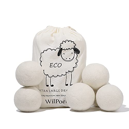 WilPoem High Grade Wool Dryer Balls-100% Organic Premium New Zealand Wool-Red...