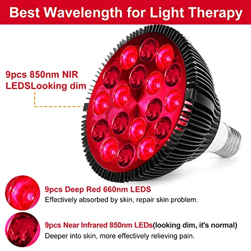 Windeer Red Light Therapy Lamp, 18 LEDs 45W Infrared Light Therapy Device, 66...