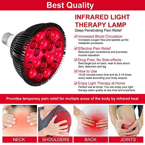Windeer Red Light Therapy Lamp, 18 LEDs 45W Infrared Light Therapy Device, 66...