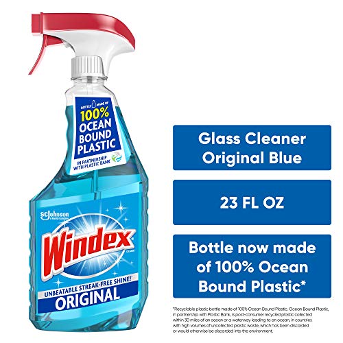 Windex Glass and Window Cleaner Spray Bottle, Bottle Made from 100% Recycled ...
