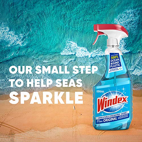 Windex Glass and Window Cleaner Spray Bottle, Bottle Made from 100% Recycled ...