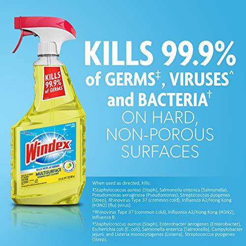 Windex Multi-Surface Cleaner and Disinfectant Spray Bottle, Scent, Citrus Fre...
