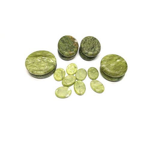 Windfulogo 16Pcs Large Hot Massage Stones Set Natural Green Jade Heated Warme...