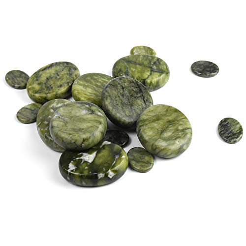 Windfulogo 16Pcs Large Hot Massage Stones Set Natural Green Jade Heated Warme...