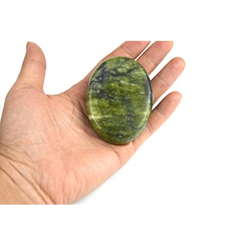 Windfulogo 16Pcs Large Hot Massage Stones Set Natural Green Jade Heated Warme...