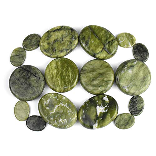 Windfulogo 16Pcs Large Hot Massage Stones Set Natural Green Jade Heated Warme...