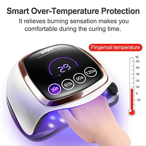 Gel UV LED Nail Lamp, 168W UV LED Nail Dryer for Gel Polish with 4 Timer Sett...