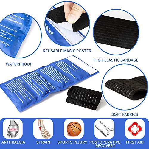 Gel Ice Packs for Injuries- Adjustable Wrap for Pain Relief Ice Pack+Heat Pac...