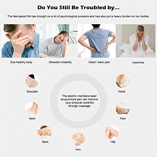 Electronic Acupuncture Pen, USB Rechargeable Pain Relief Electric Meridians E...