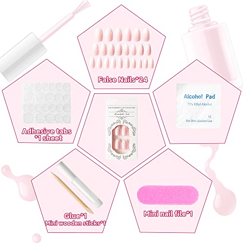 Winnwing Coffin Press on Nails with Designs Glossy Medium Length Acrylic Fake...