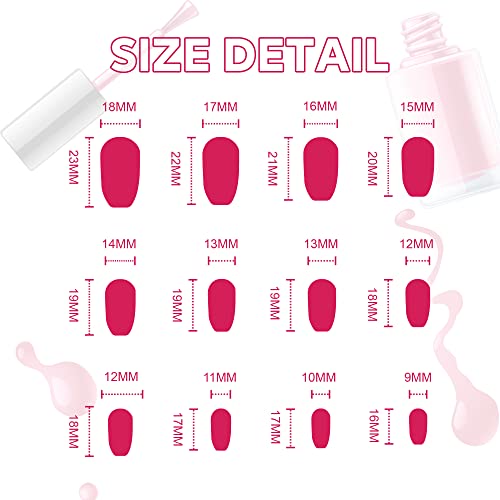 Winnwing Coffin Press on Nails with Designs Glossy Medium Length Acrylic Fake...