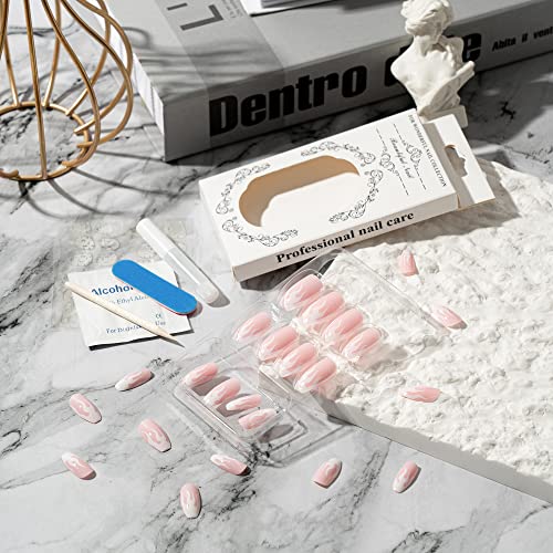 Winnwing Coffin Press on Nails with Designs Glossy Medium Length Acrylic Fake...