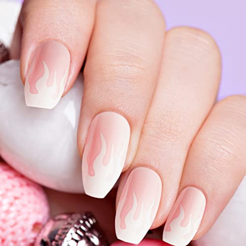 Winnwing Coffin Press on Nails with Designs Glossy Medium Length Acrylic Fake...