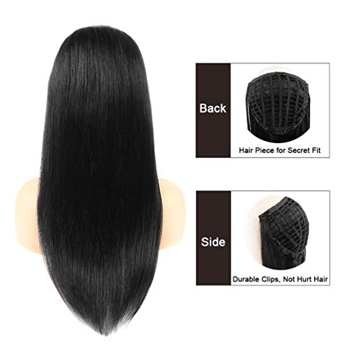 WINSKY 18" Half Wig Real Human Hair Extensions Clip in For Women - Silky Stra...