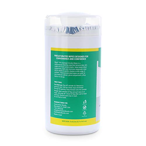Wipex 70% Isopropyl Alcohol IPA Wipes 75ct Sealed Canister (3 pk, 225 Wipes)