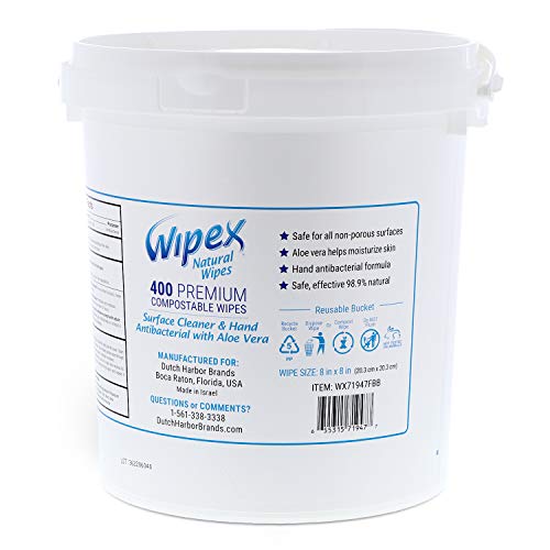Wipex Gym & Fitness Cleaning Wipes, 400ct Dispensing Bucket with Sanitizing B...
