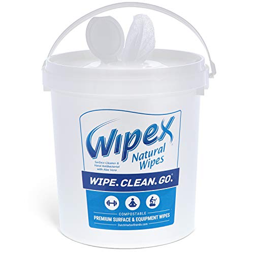 Wipex Gym & Fitness Cleaning Wipes, 400ct Dispensing Bucket with Sanitizing B...