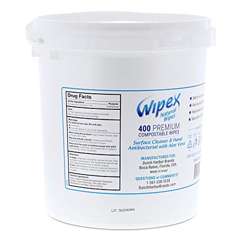 Wipex Gym & Fitness Cleaning Wipes, 400ct Dispensing Bucket with Sanitizing B...