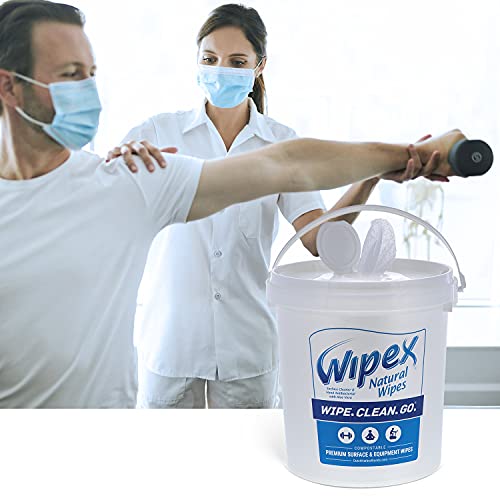 Wipex Gym & Fitness Cleaning Wipes, 400ct Dispensing Bucket with Sanitizing B...