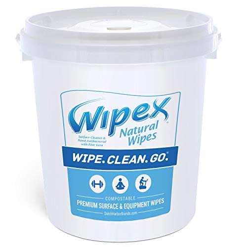 Wipex Gym & Fitness Cleaning Wipes, 400ct Dispensing Bucket with Sanitizing B...