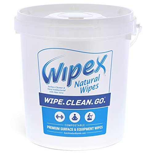Wipex Gym & Fitness Cleaning Wipes, 400ct Dispensing Bucket with Sanitizing B...
