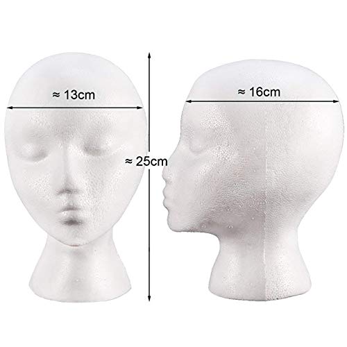 wirlsweal Foam Mannequin, PE Styrofoam Sunglasses Eyeglass Stand,Mannequin Wi...