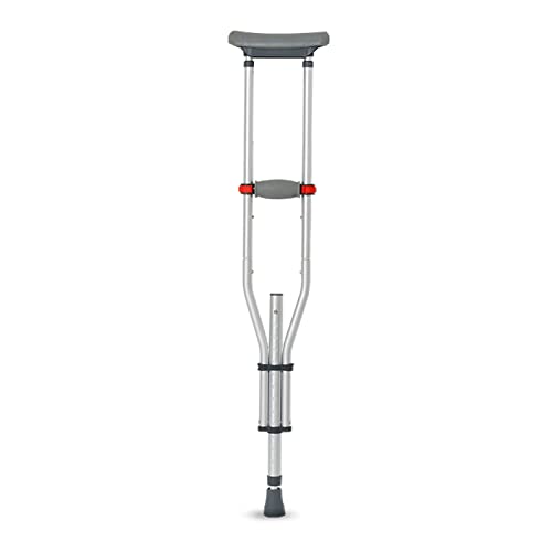 Foldable Axillary Crutch, Push Button Adjustable Height Crutches with Pads, T...