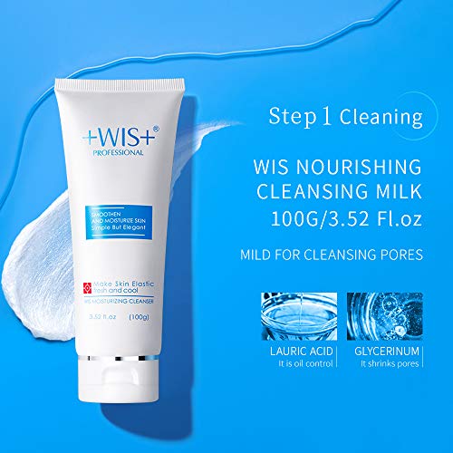 WIS Moisturizing 4-Piece Skin Care Set with Facial Cleanser, Toner, Lotion, C...