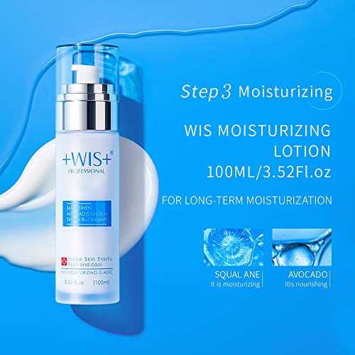 WIS Moisturizing 4-Piece Skin Care Set with Facial Cleanser, Toner, Lotion, C...