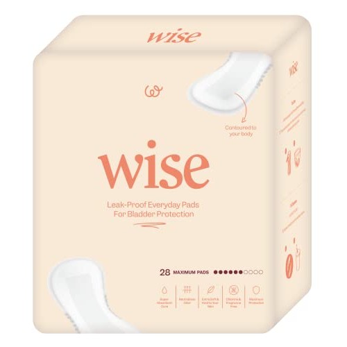 WiseWear Maximum Absorbency Incontinence Pads for Women, Long Size, 56 Count ...