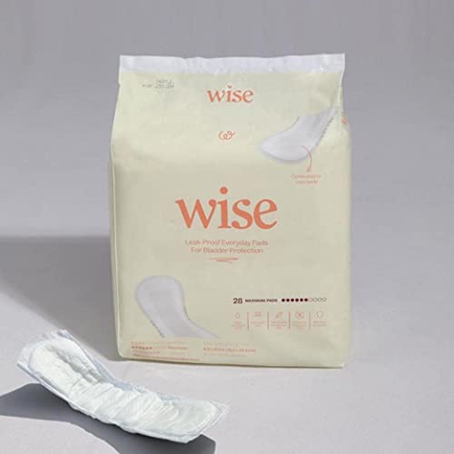 WiseWear Maximum Absorbency Incontinence Pads for Women, Long Size, 56 Count ...