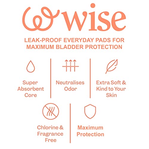 WiseWear Maximum Absorbency Incontinence Pads for Women, Long Size, 56 Count ...