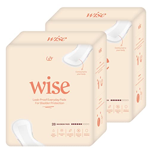 WiseWear Maximum Absorbency Incontinence Pads for Women, Long Size, 56 Count ...