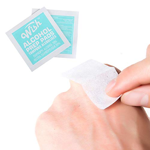 Wish Alcohol Prep Pads Medical-Grade, Sterile, Individually-Wrapped, Isopropy...