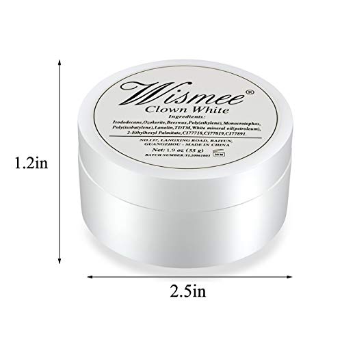 Wismee Black & White Cream Face Body Paint Clown Joker Zombie Vampire Hallowe...