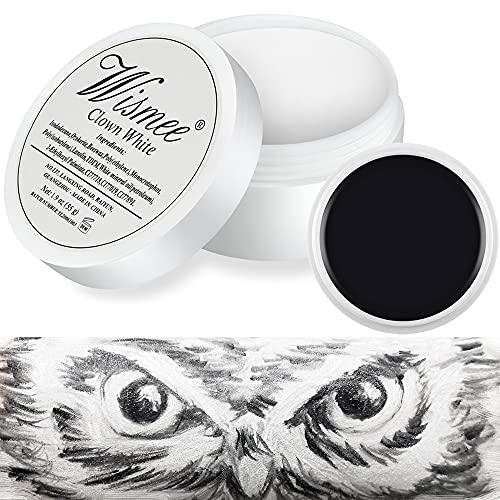 Wismee Black & White Cream Face Body Paint Clown Joker Zombie Vampire Hallowe...