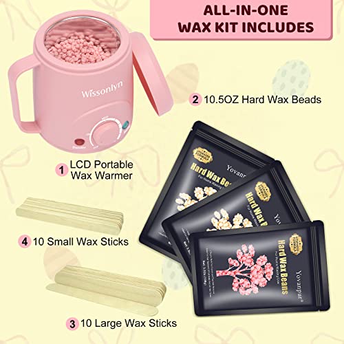 Waxing Kit for Women, Wax Kit for Hair Removal, Wissonlyn 200cc Mini Wax Warm...