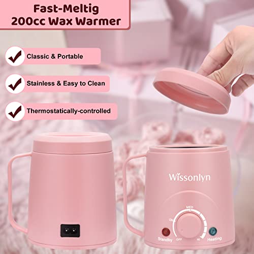 Waxing Kit for Women, Wax Kit for Hair Removal, Wissonlyn 200cc Mini Wax Warm...