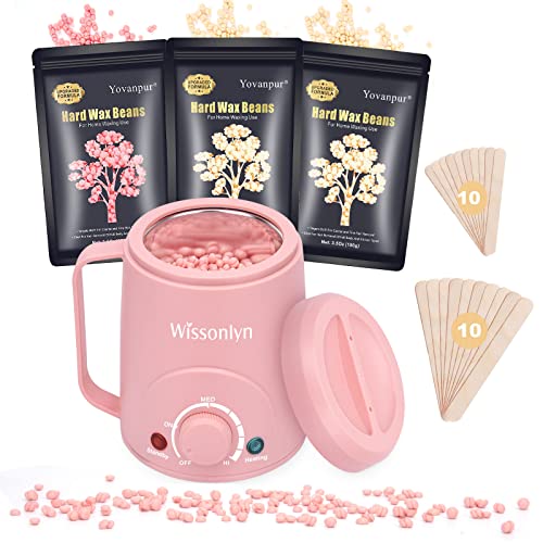 Waxing Kit for Women, Wax Kit for Hair Removal, Wissonlyn 200cc Mini Wax Warm...