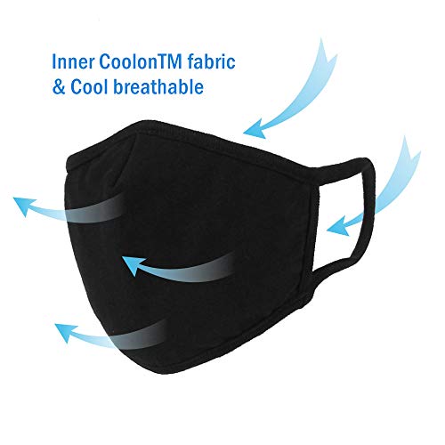 WITHMOONS 3PCS Cotton Face Mouth Mask Cool Mesh Cloth 3 Layers Facial Reusabl...