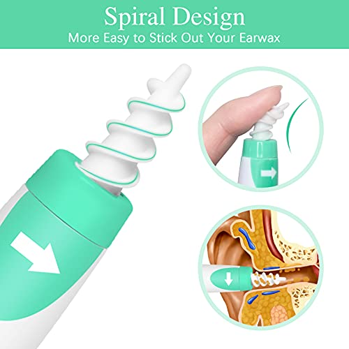 Ear Wax Removal, Spiral Soft Ear Wax Remover, Ear Wax Removal Tool with 16 Wa...