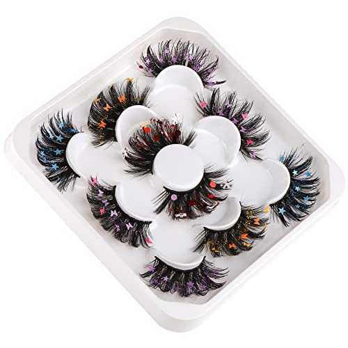 wiwoseo False Eyelashes Fluffy Wispy Faux Mink Lashes Valentines Festival Sty...