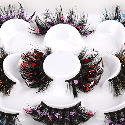 wiwoseo False Eyelashes Fluffy Wispy Faux Mink Lashes Valentines Festival Sty...
