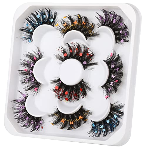 wiwoseo False Eyelashes Fluffy Wispy Faux Mink Lashes Valentines Festival Sty...