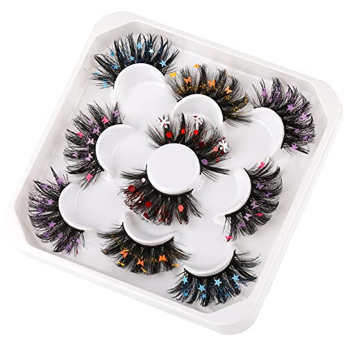 wiwoseo False Eyelashes Fluffy Wispy Faux Mink Lashes Valentines Festival Sty...