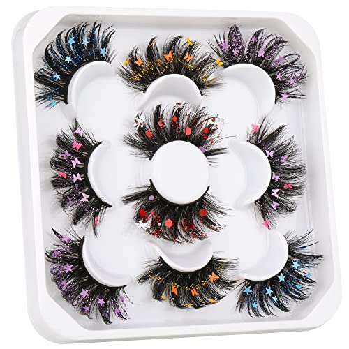 wiwoseo False Eyelashes Fluffy Wispy Faux Mink Lashes Valentines Festival Sty...