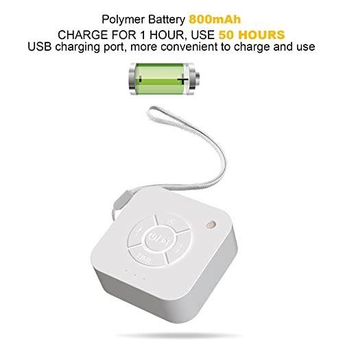 Portable Sound Machine, Wlitqukk 50 Hours Long Lasting White Noise Machine fo...