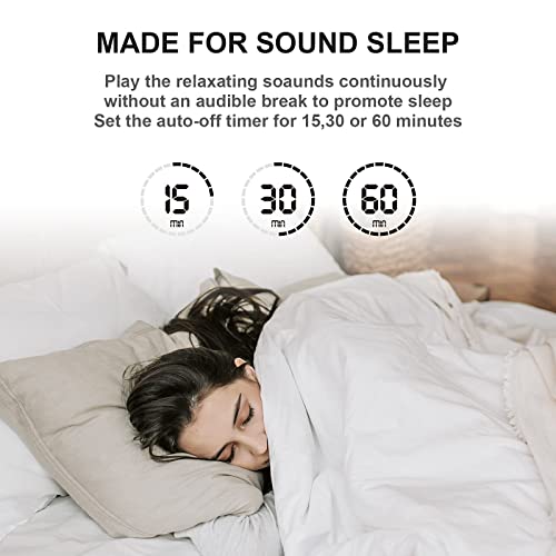 Portable Sound Machine, Wlitqukk 50 Hours Long Lasting White Noise Machine fo...