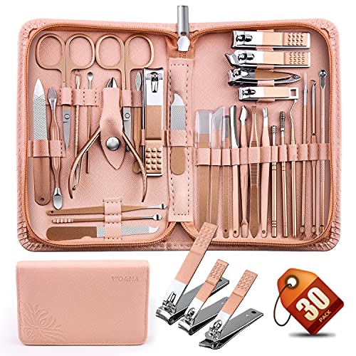 WOAMA 30-Piece Manicure Set Professional Nail Clipper Set Stainless Steel Man...